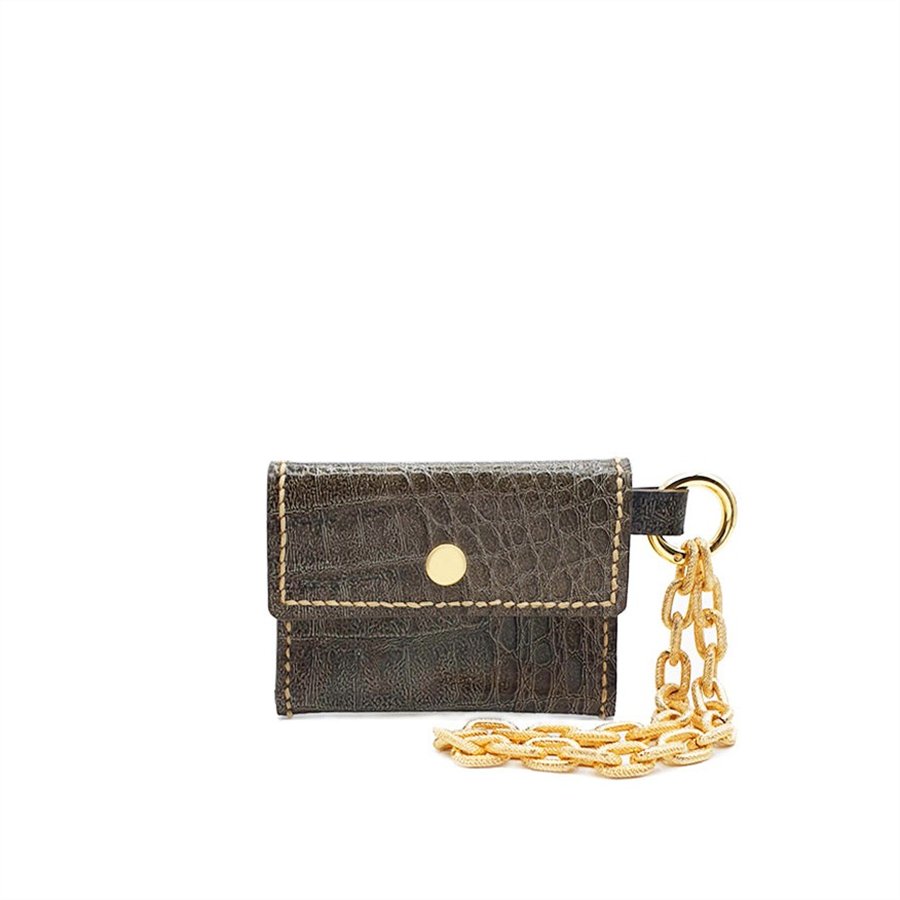 Cardholder - Stampa Cocco Verde Oliva - AETALIA