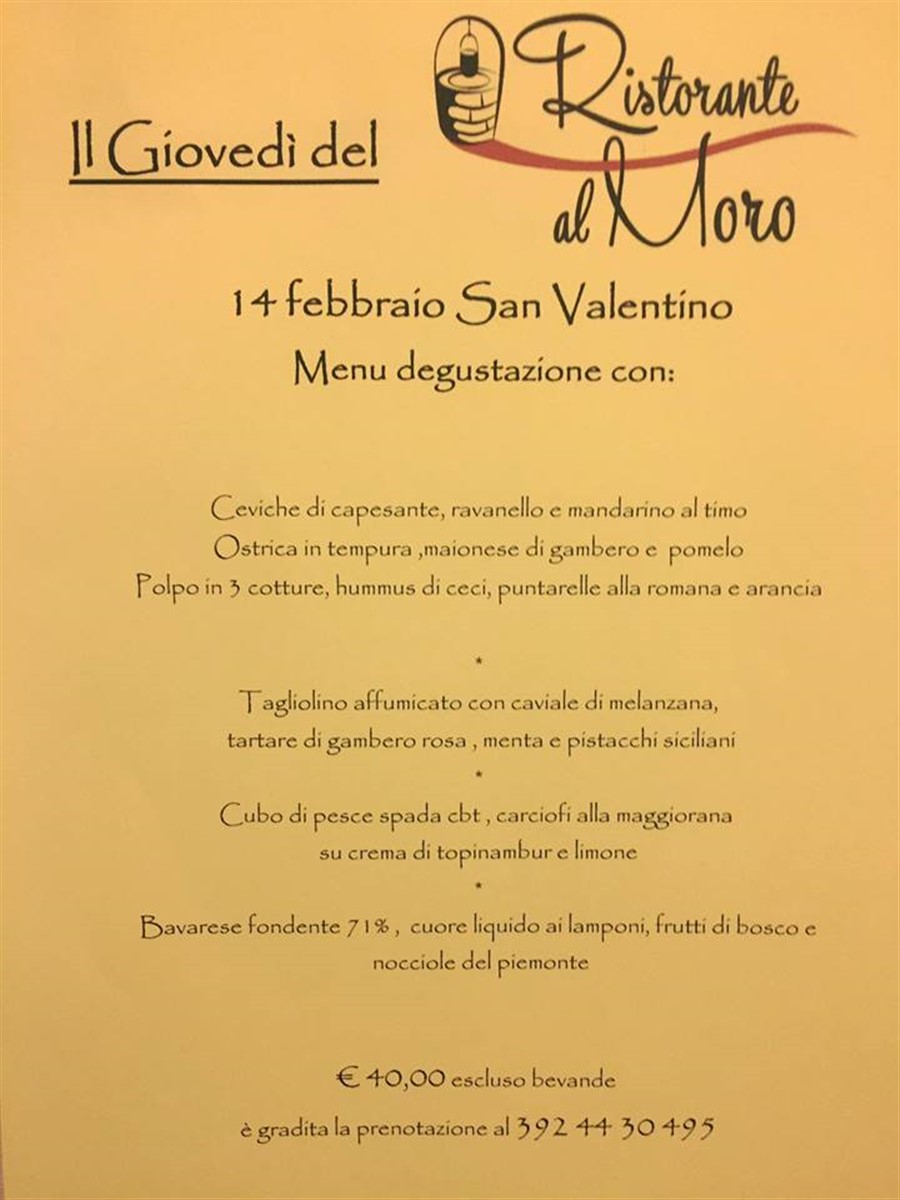 SAN VALENTINO al RISTORANTE AL MORO