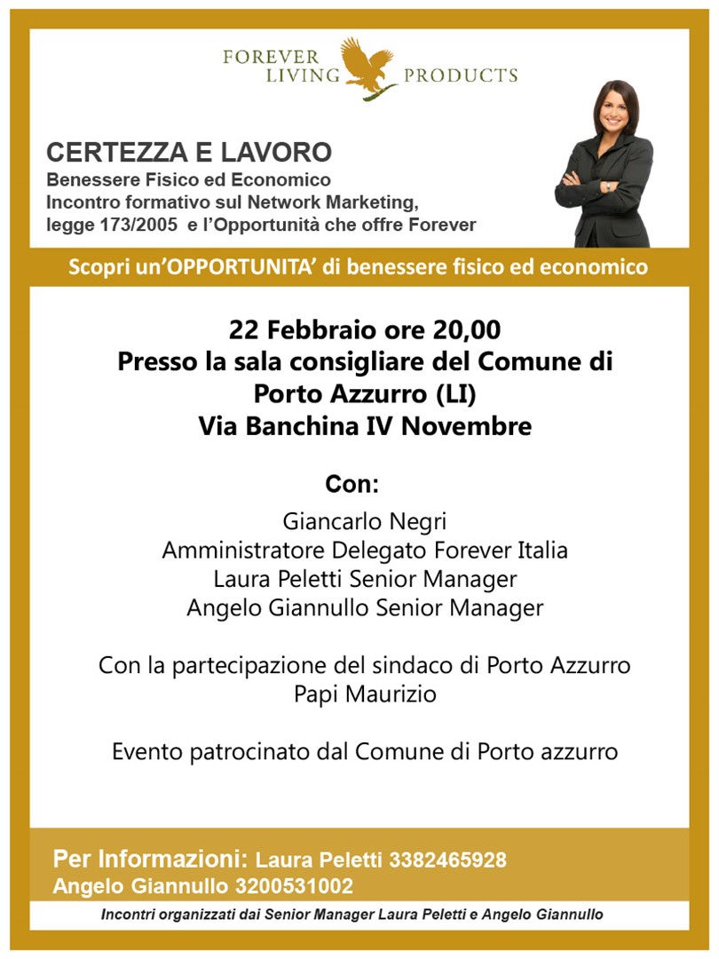CERTEZZA E LAVORO - Incontro formativo sul Network Marketing