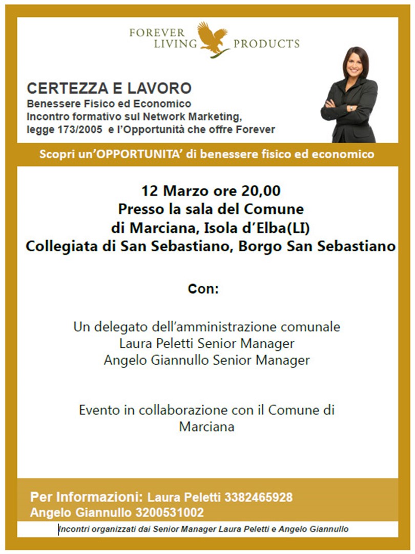 Marciana - Incontro Network Marketing Forever Living
