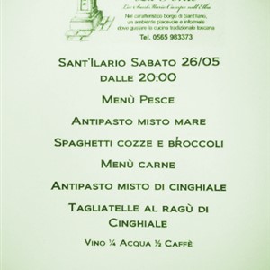 Dinner with Menù in S.Ilario