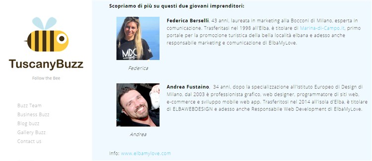 TUSCANYBUZZ présente l'équipe d'ELBAMYLOVE.com