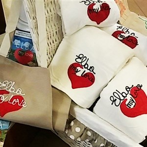 Il cuore rosso di ELBAMYLOVE ricamato dagli amici dell'AGO D'ORO