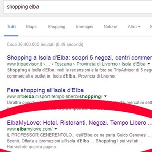ELBAMYLOVE.com in 1a pagina su GOOGLE