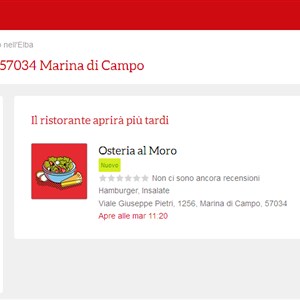 JUST EAT lands on Elba thanks to OSTERIA AL MORO