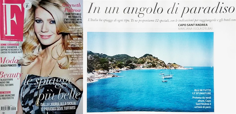 The Magazine F this Week writes of Elba Island between the 12 most beautiful beaches in Italy