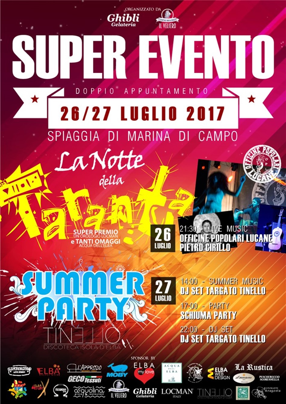 Super Evento - La Notte della Taranta e Summer Party a Marina di Campo