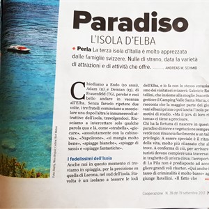ELBAnewsLETTER - On the weekly magazin of COOP SWITZERLAND the Island of Elba is ... THE PARADISE!