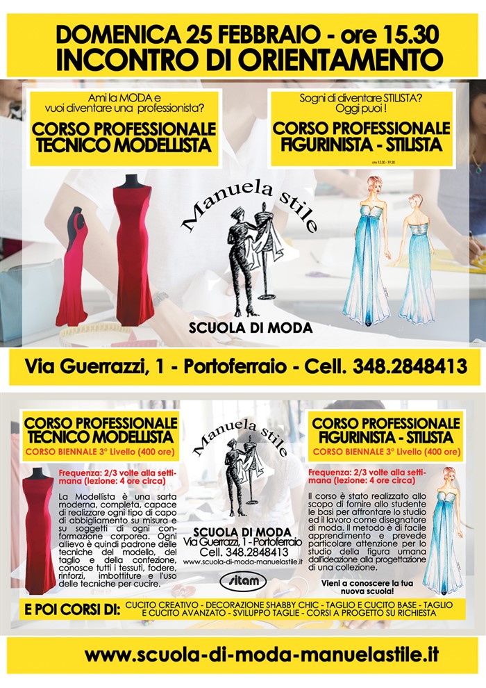 ALL'ELBA I CORSI PROFESSIONALI DI MODA DI SITAM